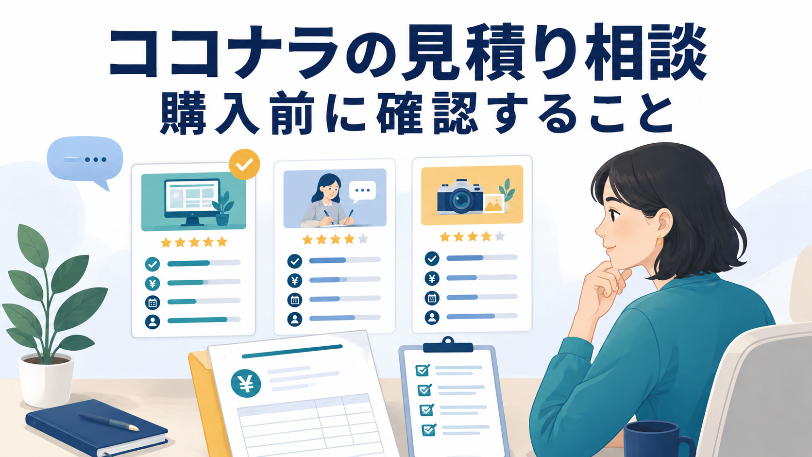 ココナラの見積り相談で購入前に依頼内容を確認するイメージ